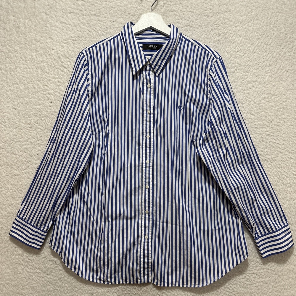 Lauren Ralph Lauren RLL Black Label Women's Long Sleeve Striped Button Up Shirt